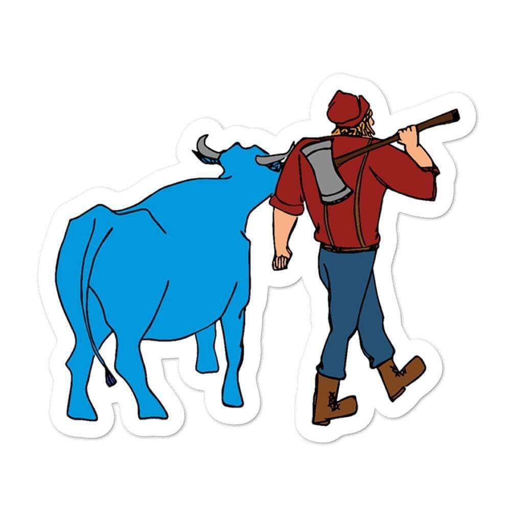 Paul Bunyan & Babe the Blue Ox Laptop Vinyl Sticker ThatMNLife Laptop Stickers Minnesota Custom T-Shirts and Gifts
