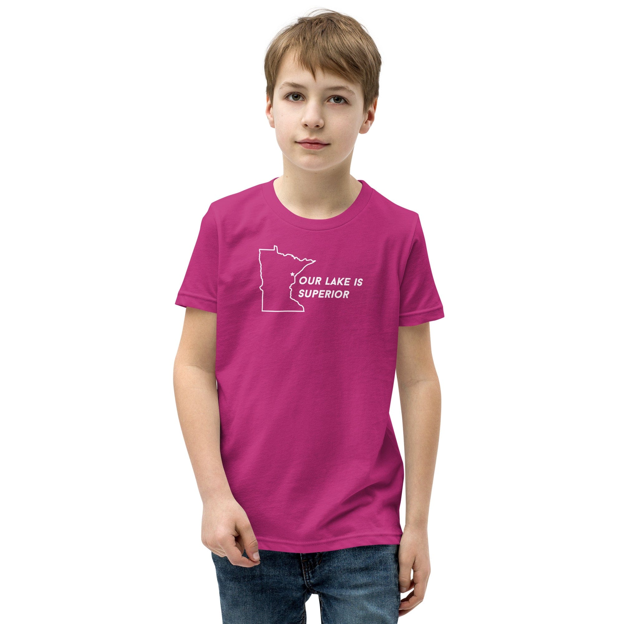 Duluth Our Lake is Superior Kids/Youth T-Shirt ThatMNLife Berry / S Minnesota Custom T-Shirts and Gifts
