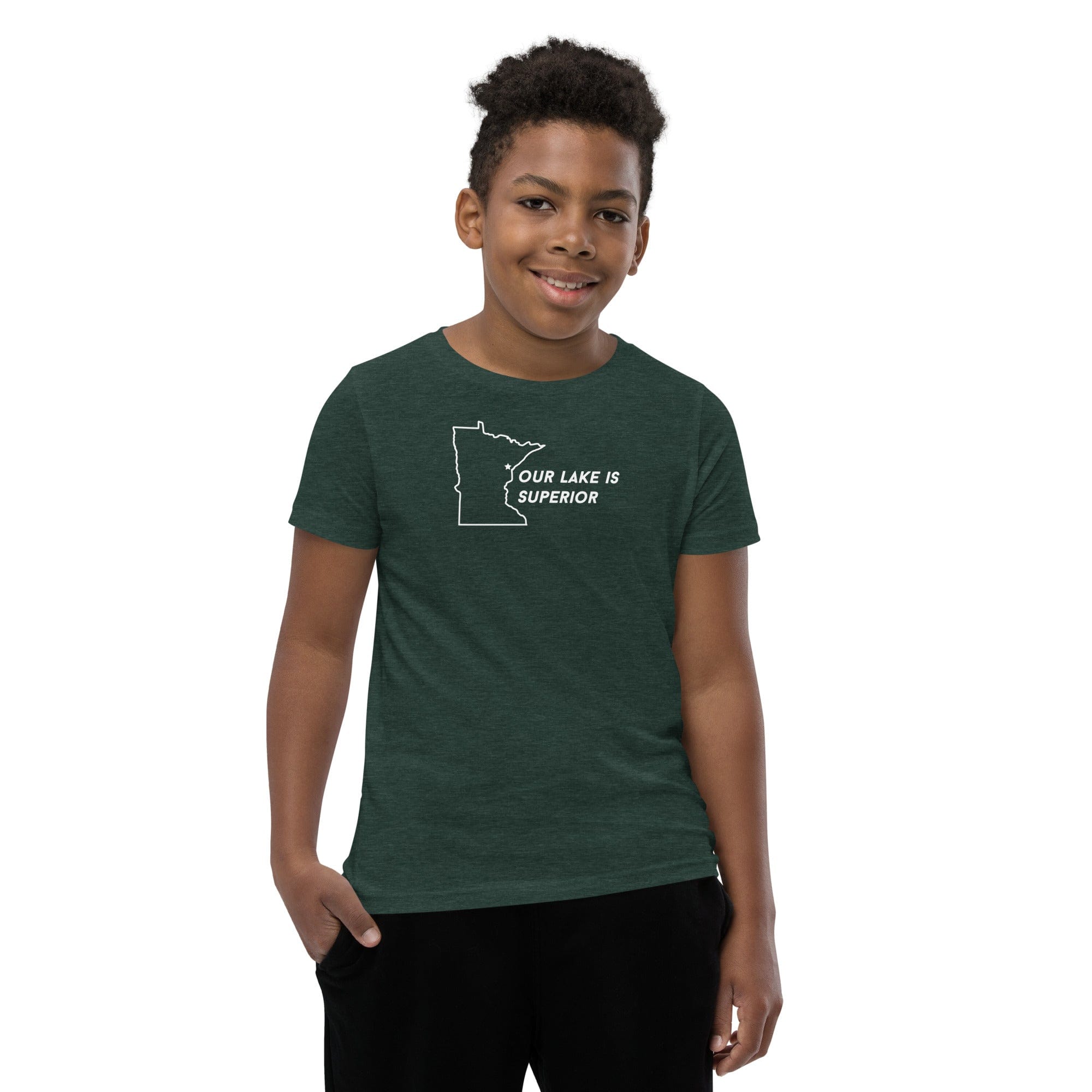 Duluth Our Lake is Superior Kids/Youth T-Shirt ThatMNLife Heather Forest / S Minnesota Custom T-Shirts and Gifts