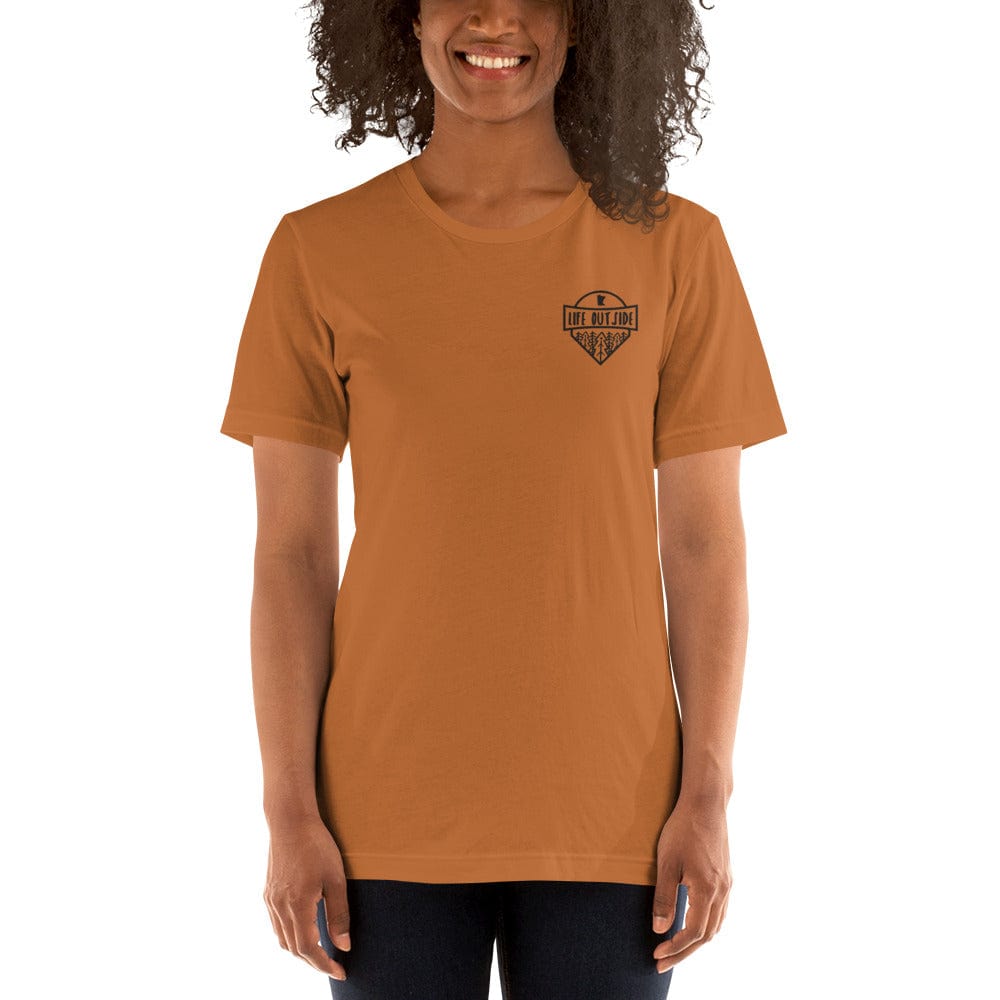 "Life Outside" Minnesota Adventure Embroidered Unisex T-Shirt ThatMNLife Minnesota Custom T-Shirts and Gifts