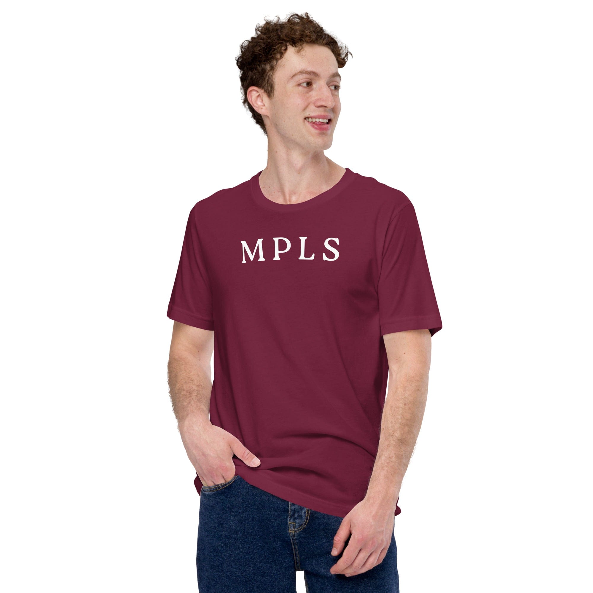 Minneapolis (MPLS) Men's/Unisex T-Shirt ThatMNLife T-Shirt Maroon / XS Minnesota Custom T-Shirts and Gifts