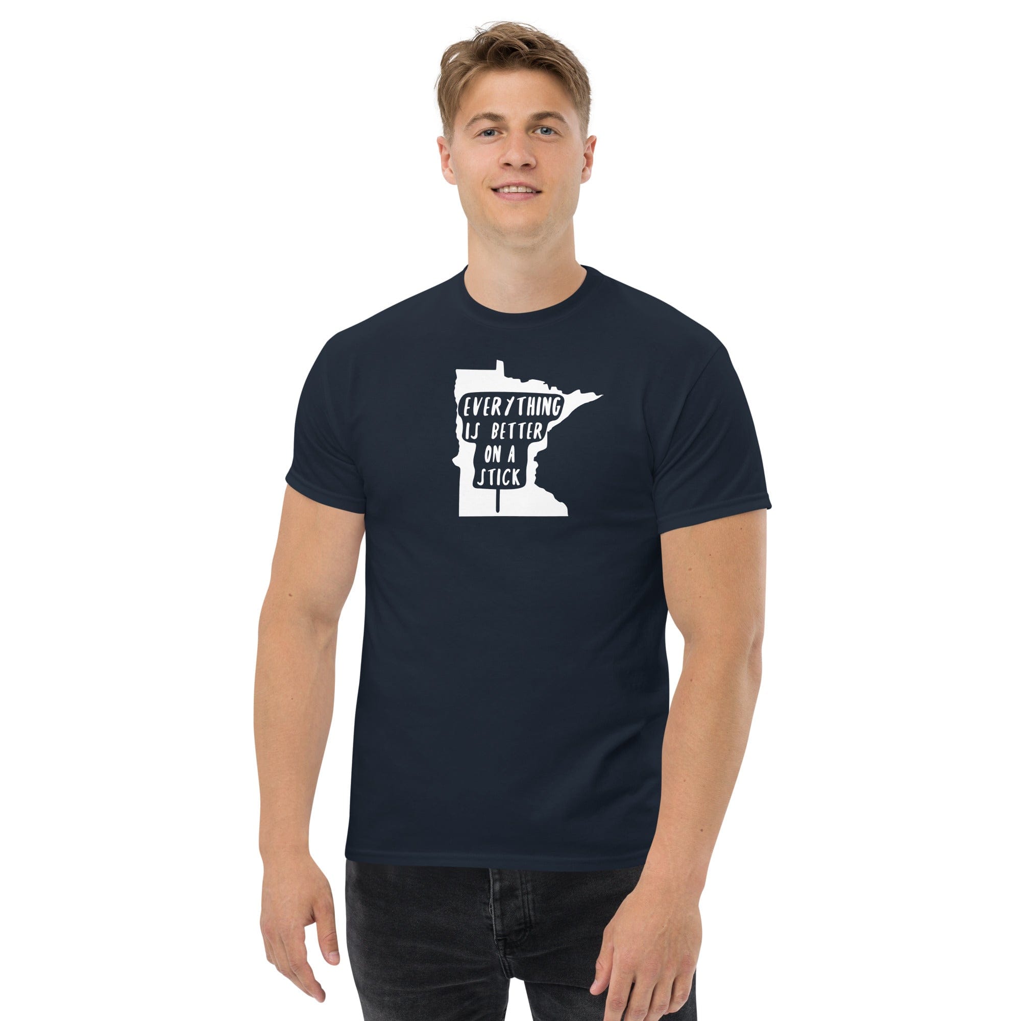 Minnesota State Fair "Everything Is Better on a Stick" Men's Classic Tee ThatMNLife Navy / S Minnesota Custom T-Shirts and Gifts