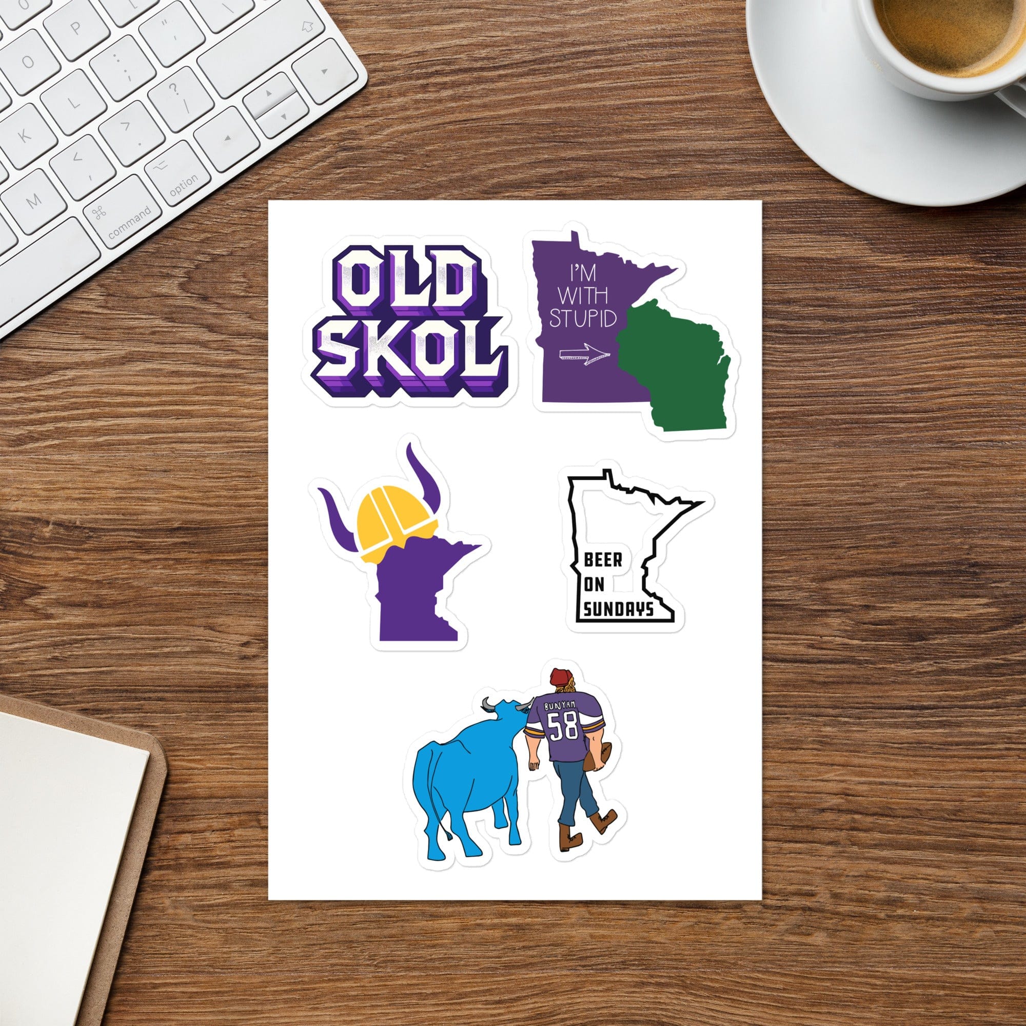 Minnesota Vikings Football Fan Skol Laptop Decal/Sticker Sheet ThatMNLife Minnesota Custom T-Shirts and Gifts