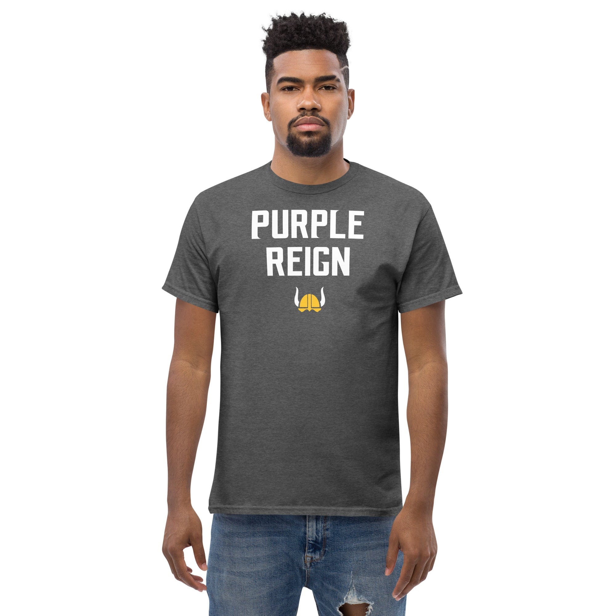 Purple Reign - Minnesota Vikings Fan Mens/Unisex T-Shirt ThatMNLife Dark Heather / S Minnesota Custom T-Shirts and Gifts