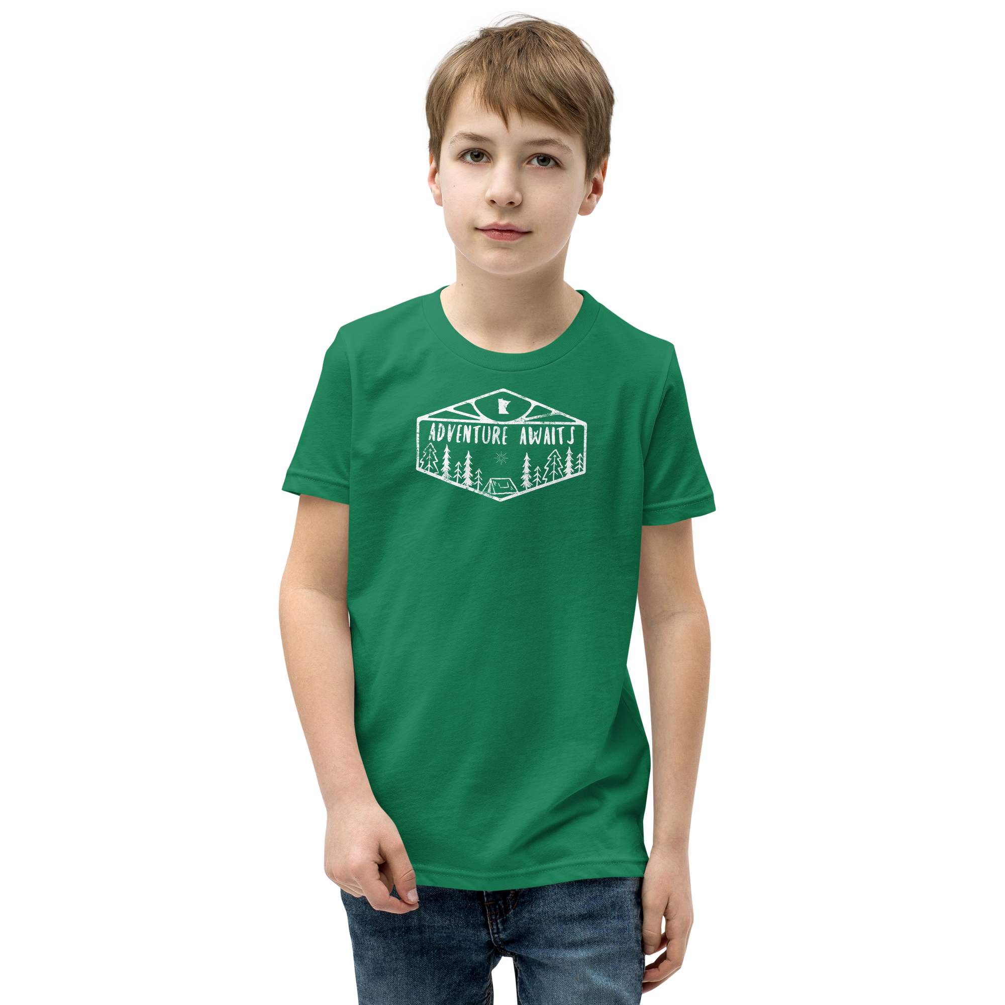 Adventure Awaits Minnesota Outdoors Camping, Hiking, Explore Kids/Youth T-Shirt