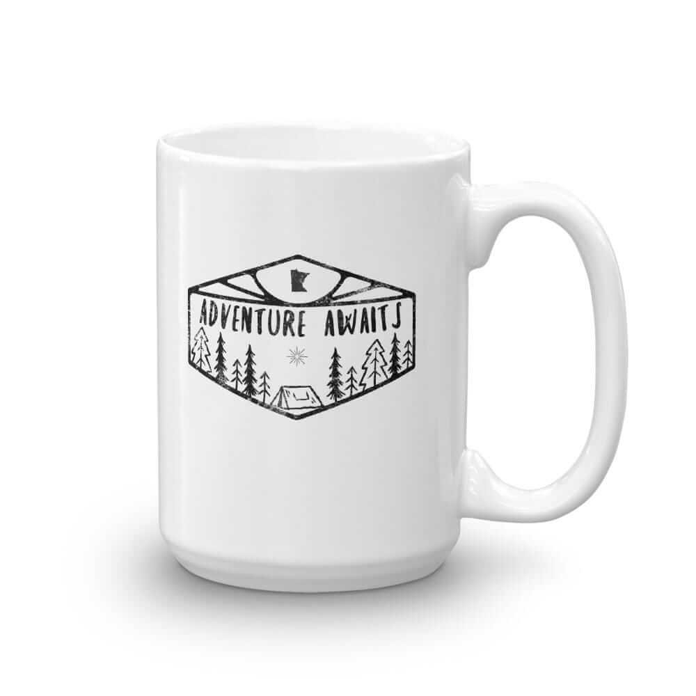 Adventure Awaits Coffee Mug ThatMNLife Coffee Mug 15 Minnesota Custom T-Shirts and Gifts
