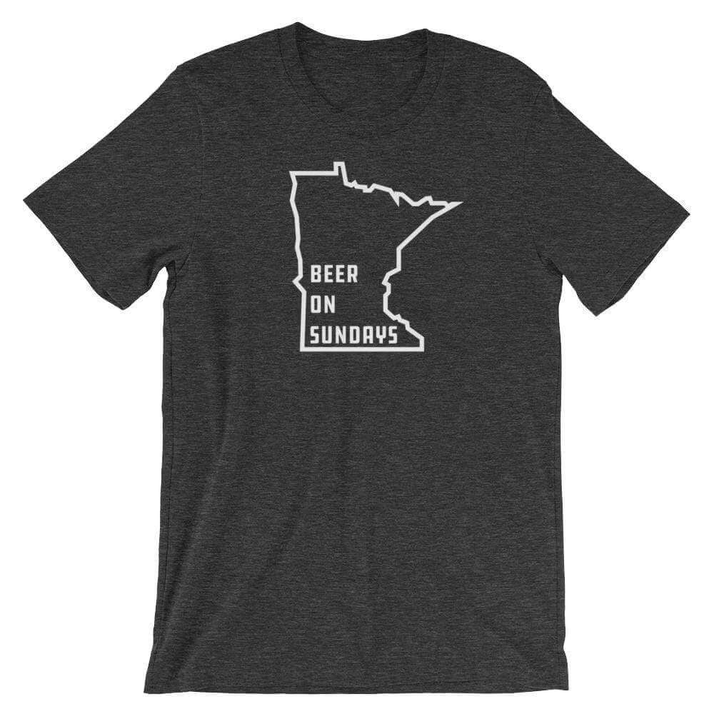 Beer on Sundays Men's/Unisex T-Shirt ThatMNLife T-Shirt Dark Grey Heather / S Minnesota Custom T-Shirts and Gifts