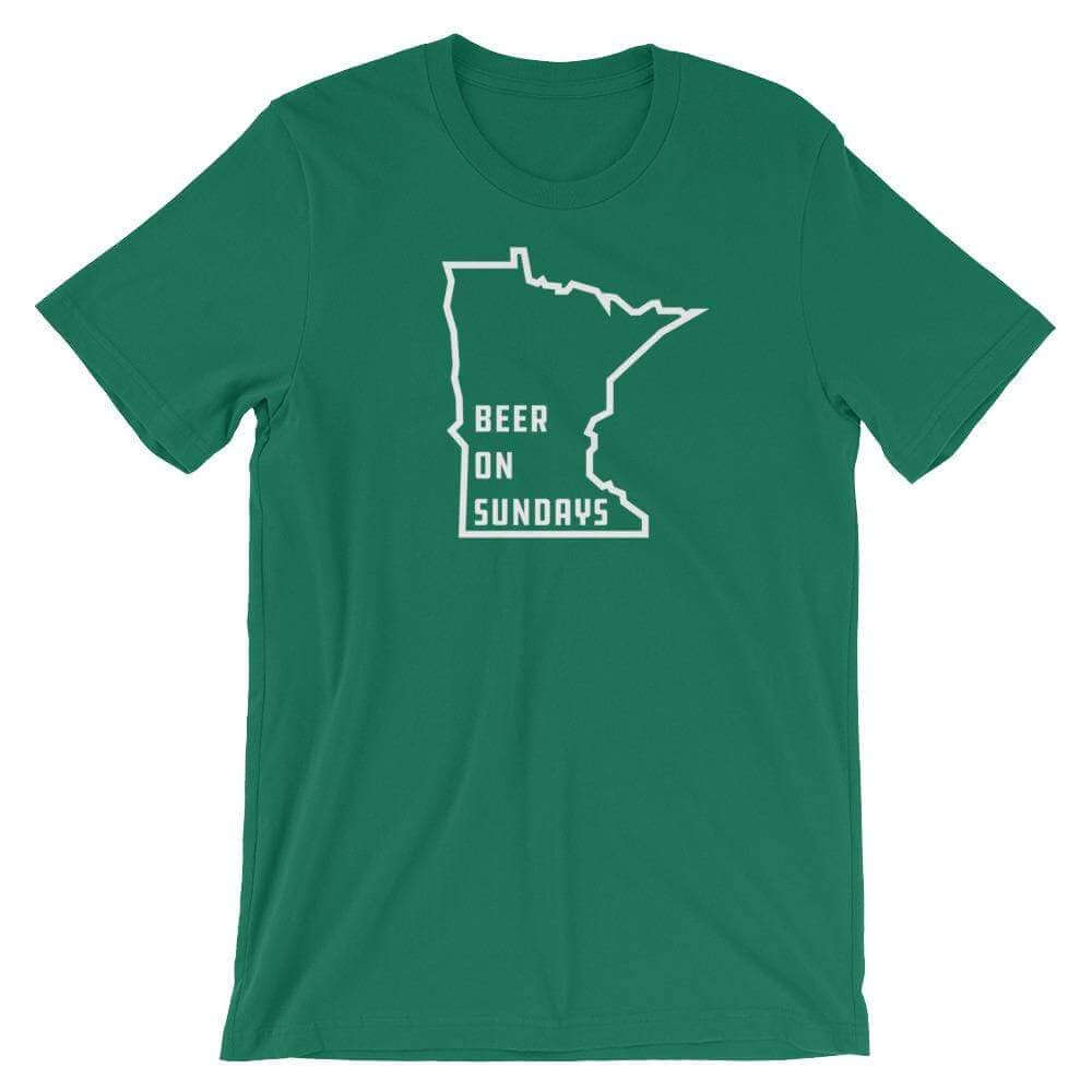 Beer on Sundays Men's/Unisex T-Shirt ThatMNLife T-Shirt Kelly / S Minnesota Custom T-Shirts and Gifts