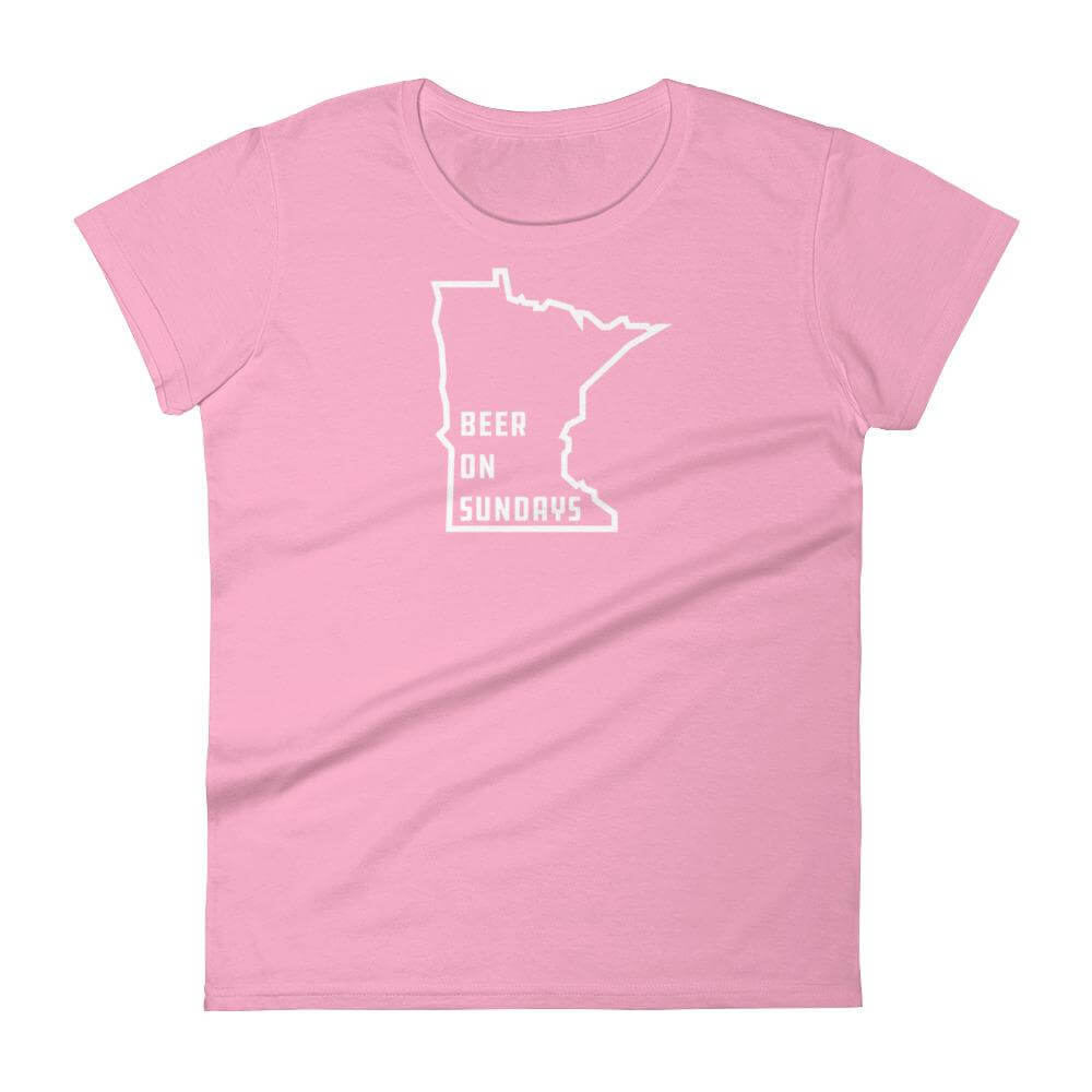 Beer on Sundays Women's T-Shirt ThatMNLife T-Shirt CharityPink / S Minnesota Custom T-Shirts and Gifts