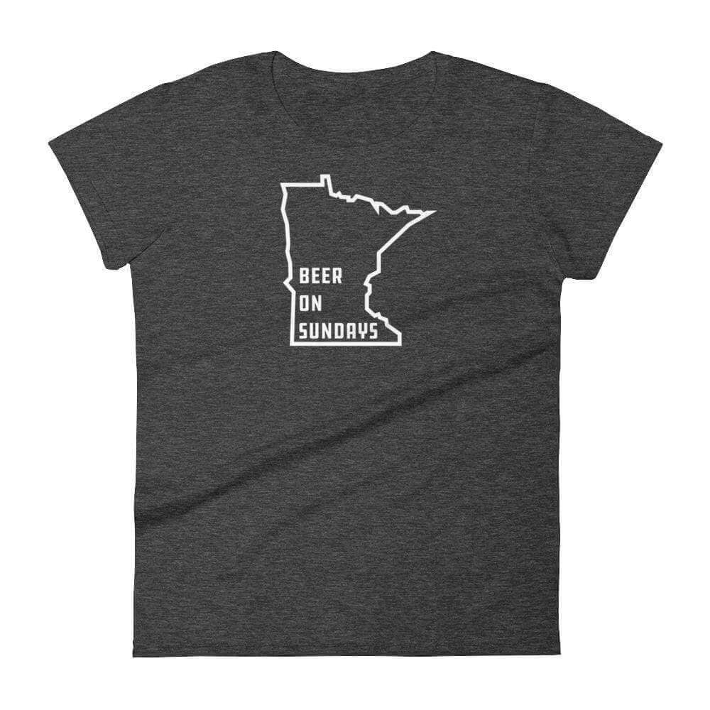 Beer on Sundays Women's T-Shirt ThatMNLife T-Shirt Heather Dark Grey / S Minnesota Custom T-Shirts and Gifts