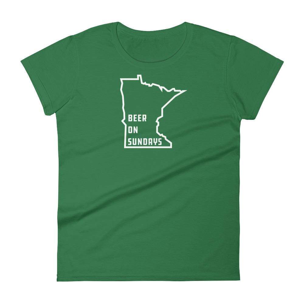 Beer on Sundays Women's T-Shirt ThatMNLife T-Shirt Kelly Green / S Minnesota Custom T-Shirts and Gifts