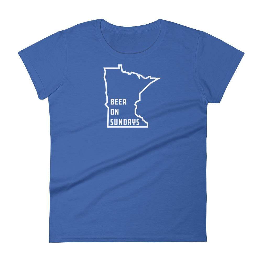 Beer on Sundays Women's T-Shirt ThatMNLife T-Shirt Royal Blue / S Minnesota Custom T-Shirts and Gifts