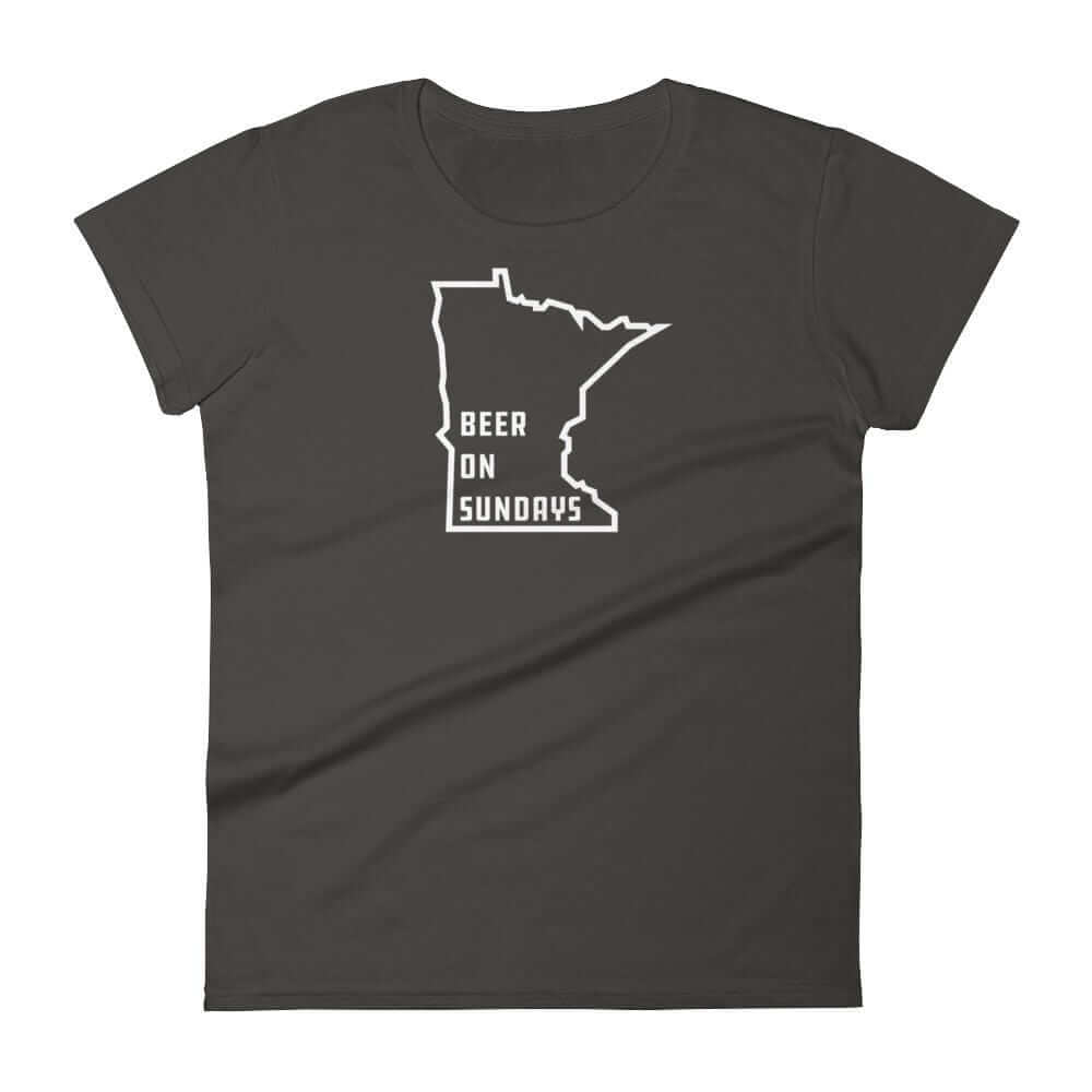 Beer on Sundays Women's T-Shirt ThatMNLife T-Shirt Smoke / S Minnesota Custom T-Shirts and Gifts