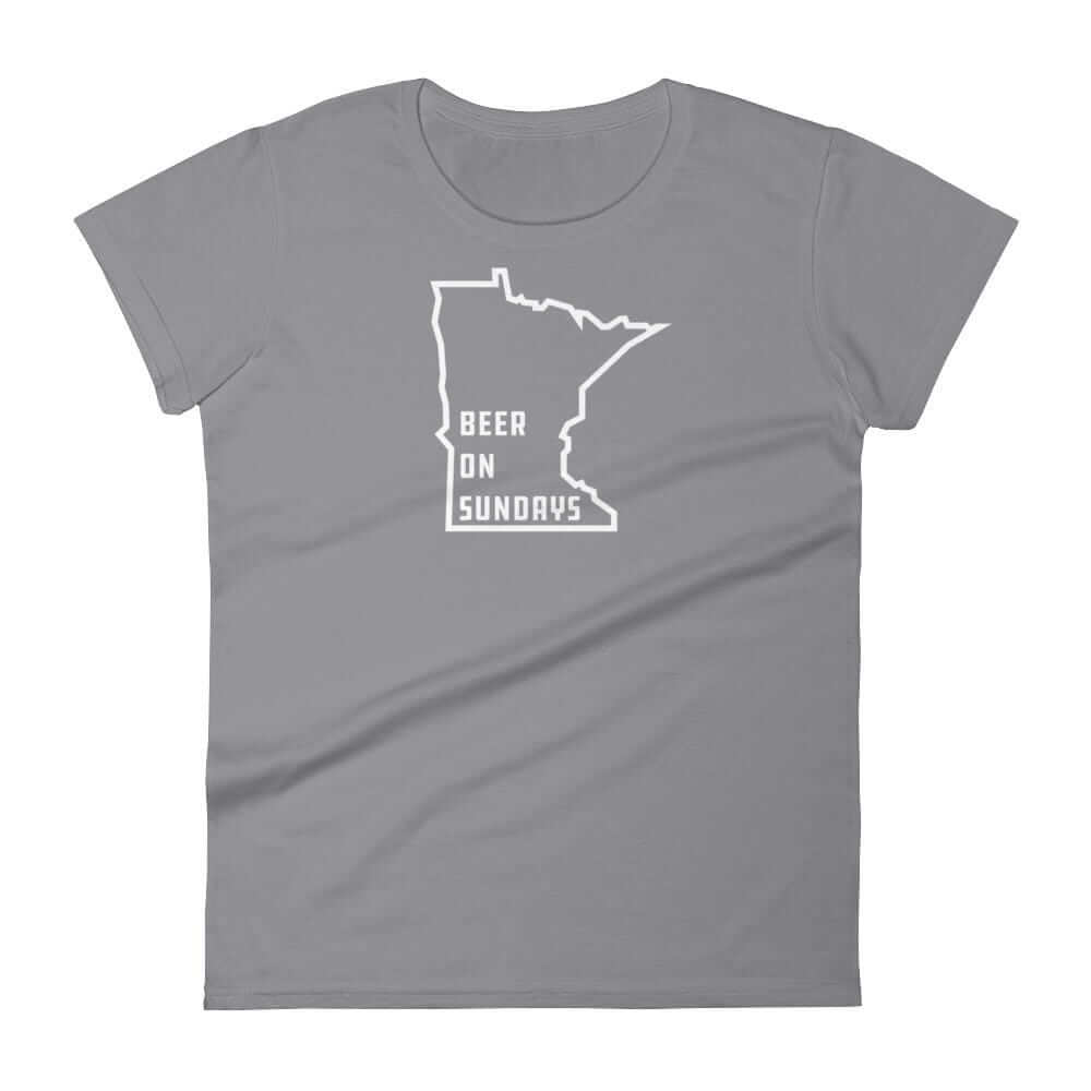 Beer on Sundays Women's T-Shirt ThatMNLife T-Shirt Storm Grey / S Minnesota Custom T-Shirts and Gifts