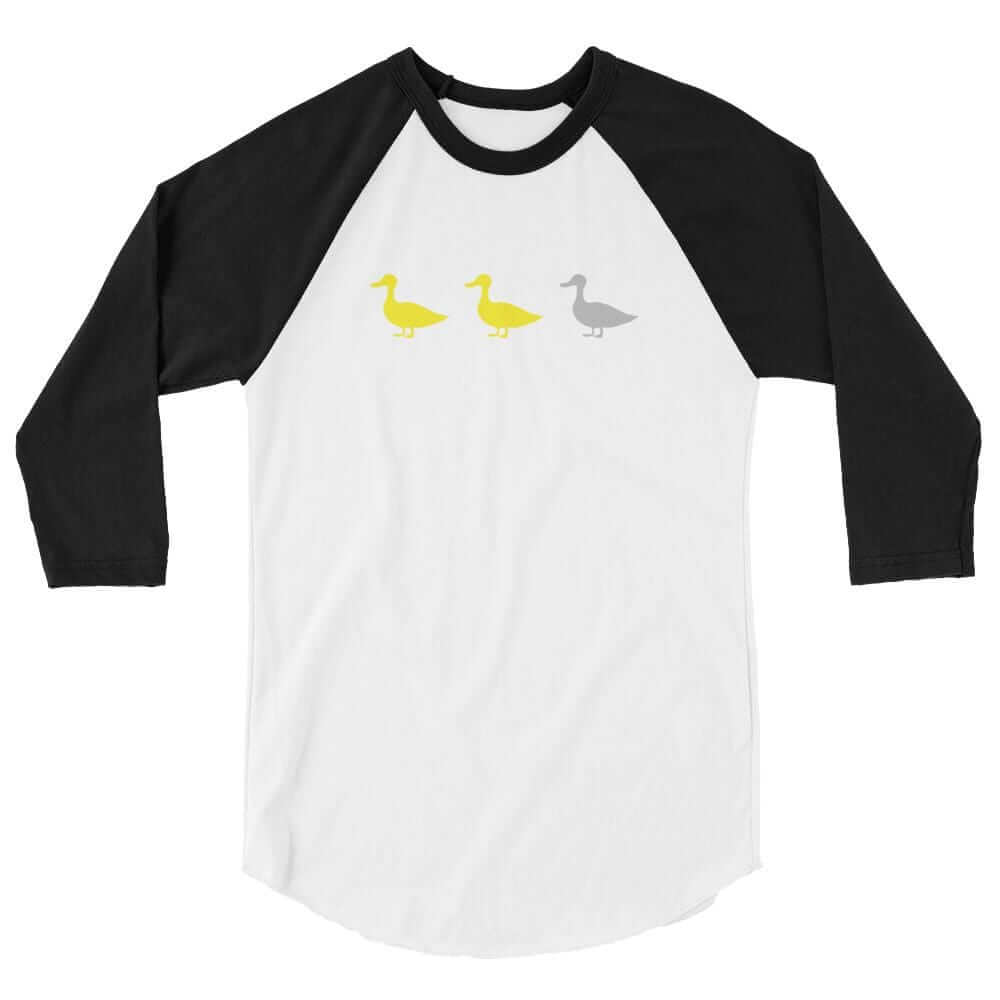 Duck Duck Grey Duck Raglan ThatMNLife Long Sleeve White/Black / XS Minnesota Custom T-Shirts and Gifts