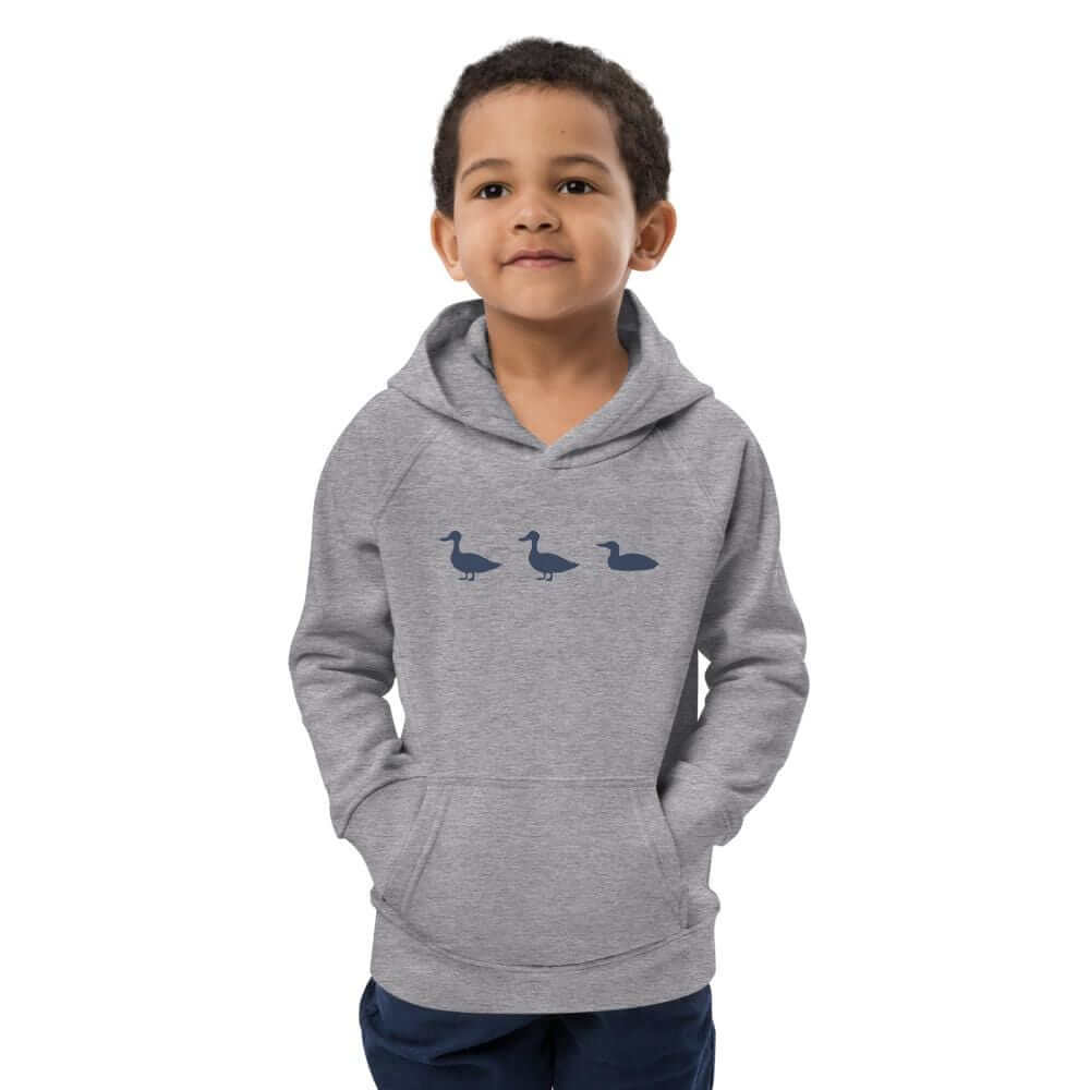 Duck Duck Loon | Minnesota Lake Life Youth Kids Eco Hoodie ThatMNLife Grey Melange / 4Y Minnesota Custom T-Shirts and Gifts