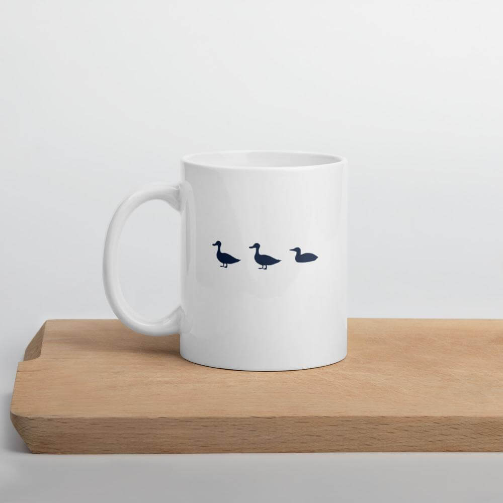 Duck Duck Loon | Minnesota Up North Outdoors White Glossy Coffee Mug ThatMNLife 11oz Minnesota Custom T-Shirts and Gifts