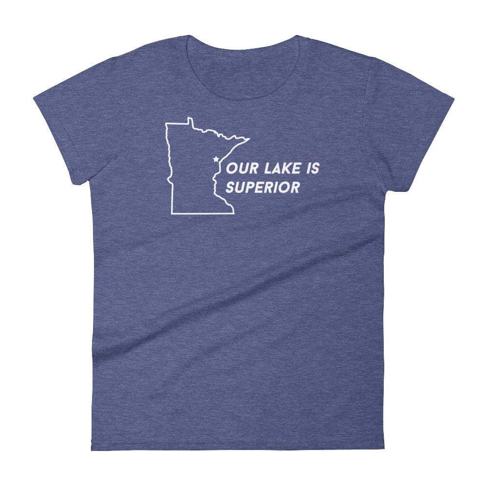 Duluth Our Lake is Superior Women's T-Shirt ThatMNLife T-Shirt Heather Blue / S Minnesota Custom T-Shirts and Gifts