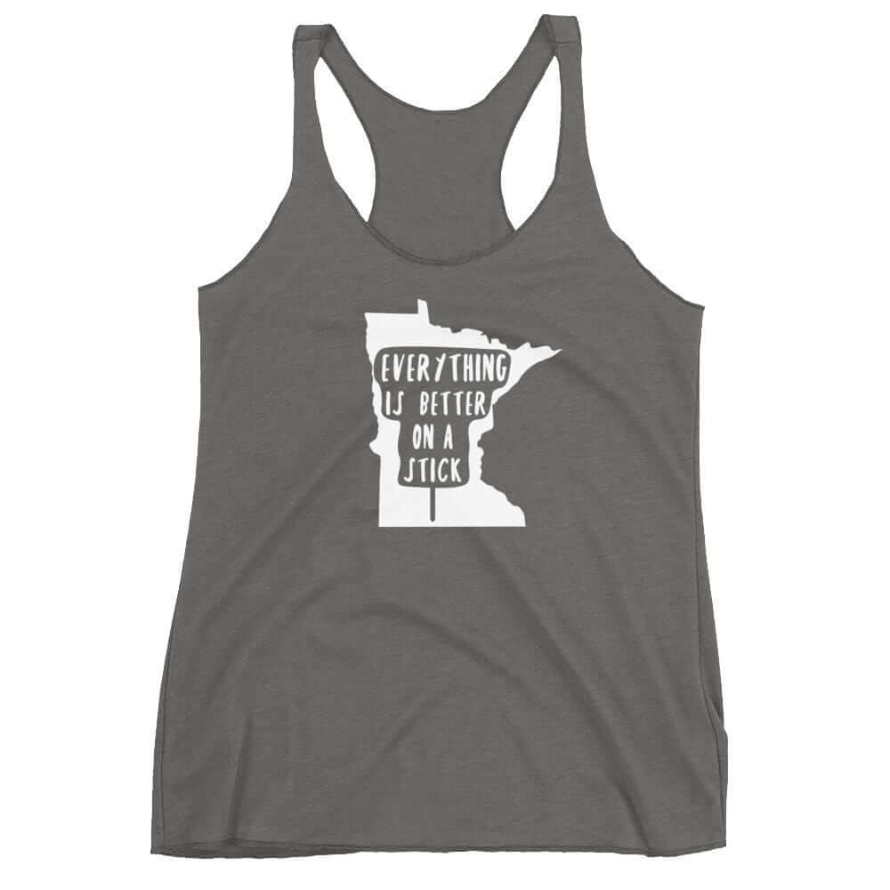 Everything Is Better on a Stick Minnesota State Fair Girls Tank Top ThatMNLife Tank Top Premium Heather / XS Minnesota Custom T-Shirts and Gifts