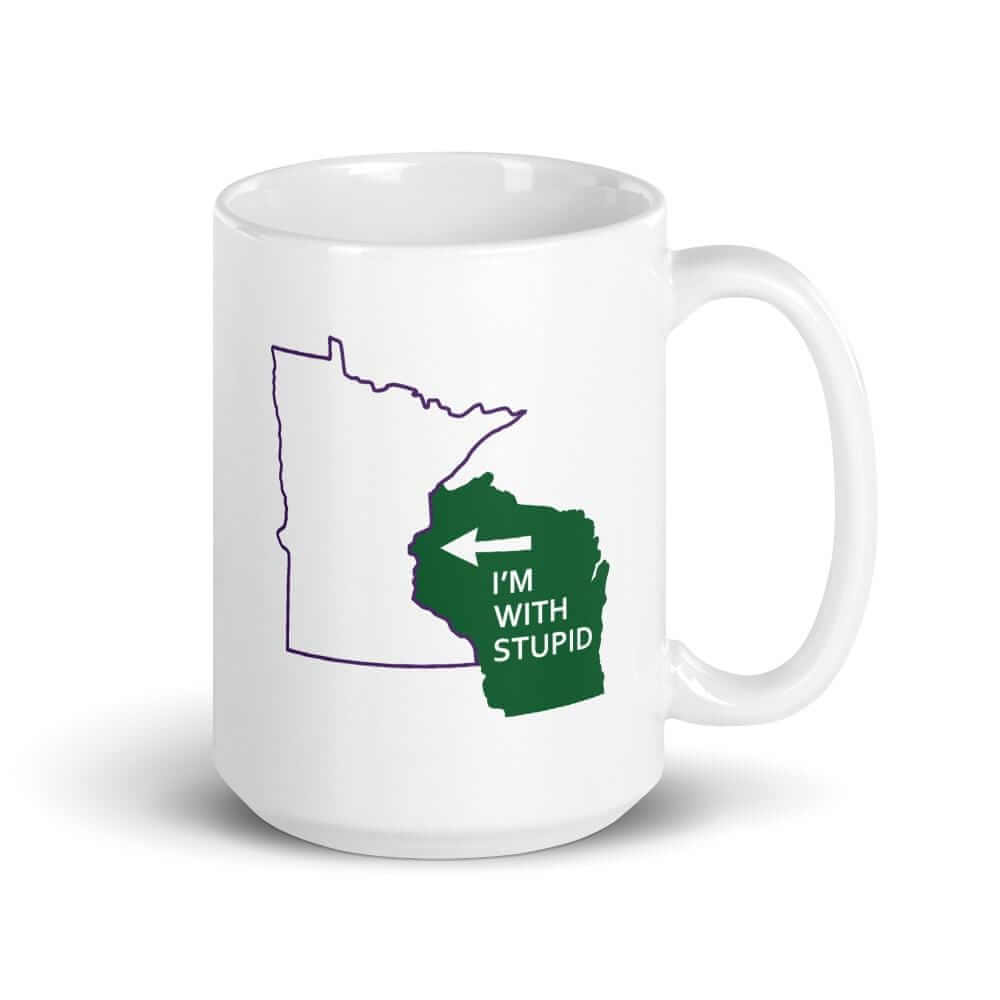 Green Bay Packers Wisconsin Fan Mug Football I'm With Stupid Minnesota Vikings Tea/Coffee Mug ThatMNLife 15 Minnesota Custom T-Shirts and Gifts