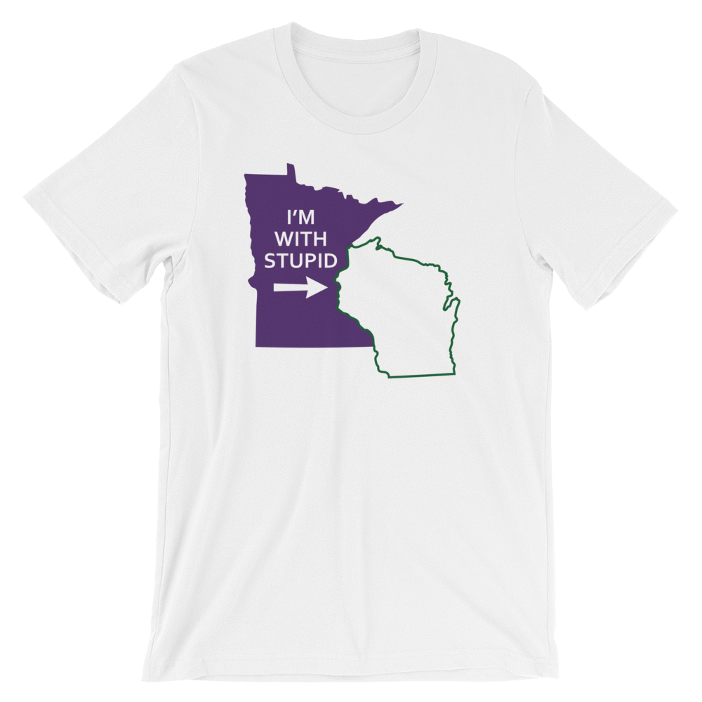 I'm With Stupid - Minnesota Vikings Men's/Unisex T-Shirt ThatMNLife T-Shirt White / S Minnesota Custom T-Shirts and Gifts