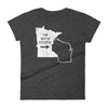 I'm With Stupid - Minnesota/Wisconsin Rivalry Women's T-Shirt ThatMNLife T-Shirt Heather Dark Grey / S Minnesota Custom T-Shirts and Gifts