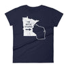 Load image into Gallery viewer, I&#39;m With Stupid - Minnesota/Wisconsin Rivalry Women&#39;s T-Shirt ThatMNLife T-Shirt Navy / S Minnesota Custom T-Shirts and Gifts