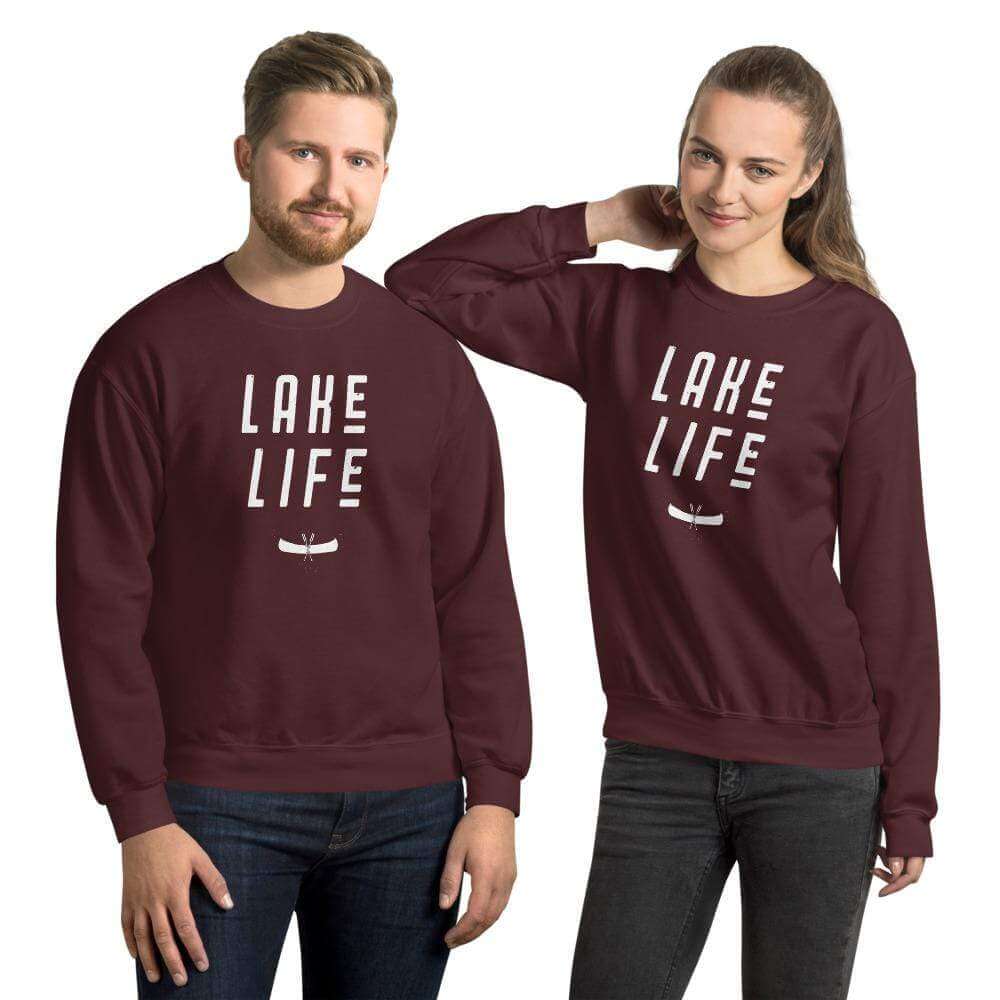 Lake Life in Minnesota | Up North MN Clothing Unisex Sweatshirt ThatMNLife Hoodie Maroon / S Minnesota Custom T-Shirts and Gifts