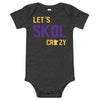 Let's Skol Crazy Minnesota Vikings Baby Onesie ThatMNLife Baby Onesie Dark Grey Heather / 3-6m Minnesota Custom T-Shirts and Gifts