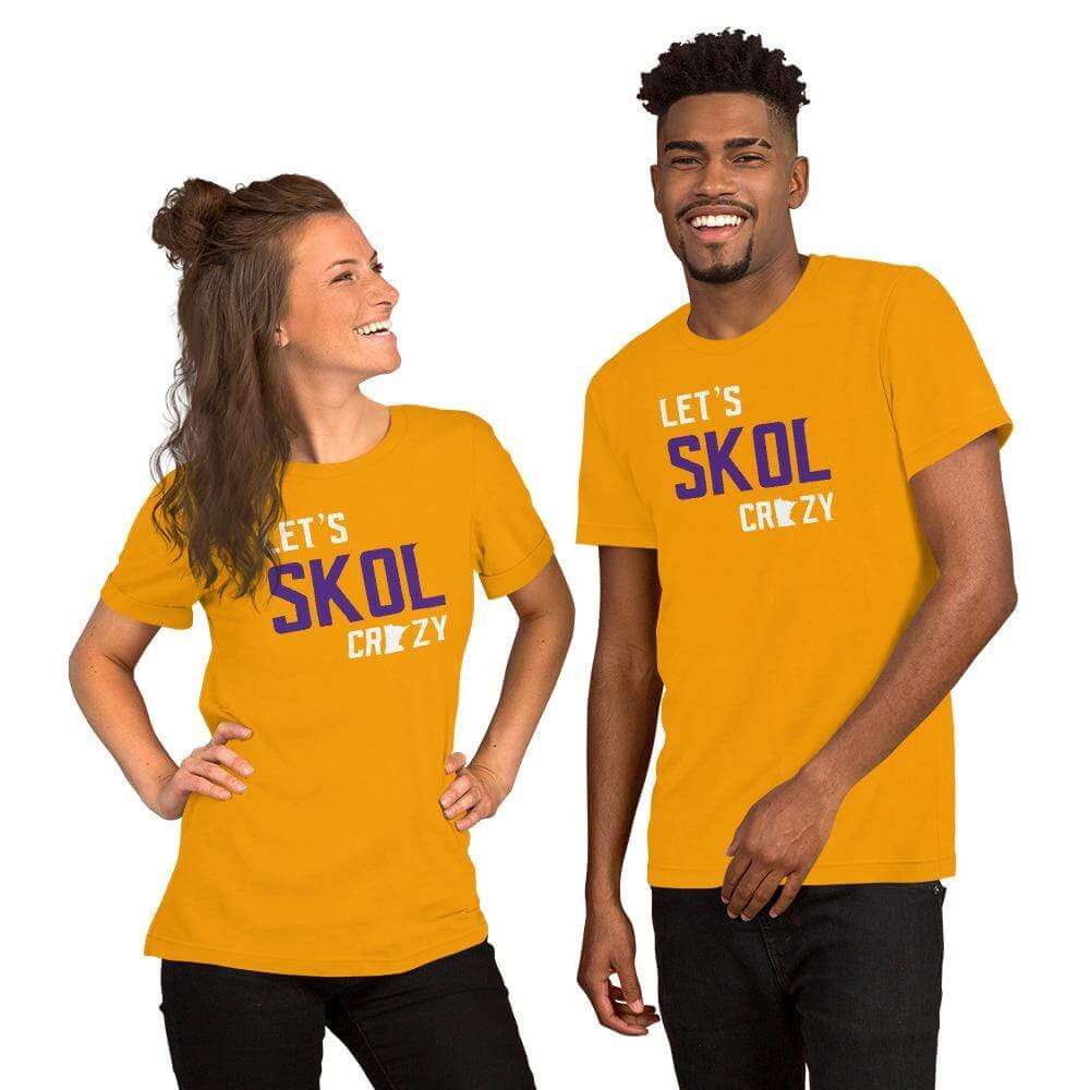 Let's Skol Crazy [Purple & Gold] Men's/Unisex T-Shirt ThatMNLife T-Shirt S Minnesota Custom T-Shirts and Gifts