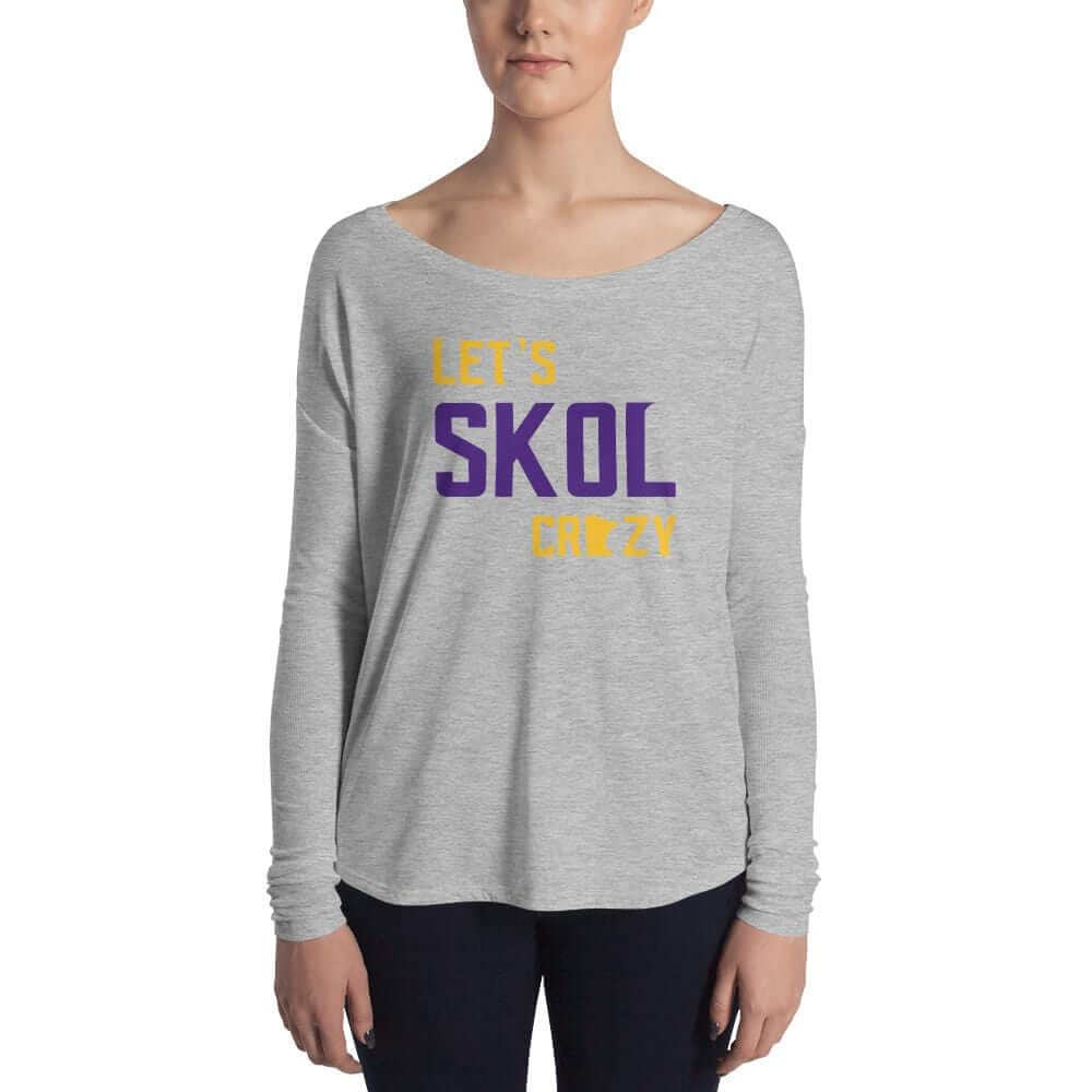 Let's Skol Crazy Women's Long Sleeve T-Shirt ThatMNLife Long Sleeve Athletic Heather / S Minnesota Custom T-Shirts and Gifts