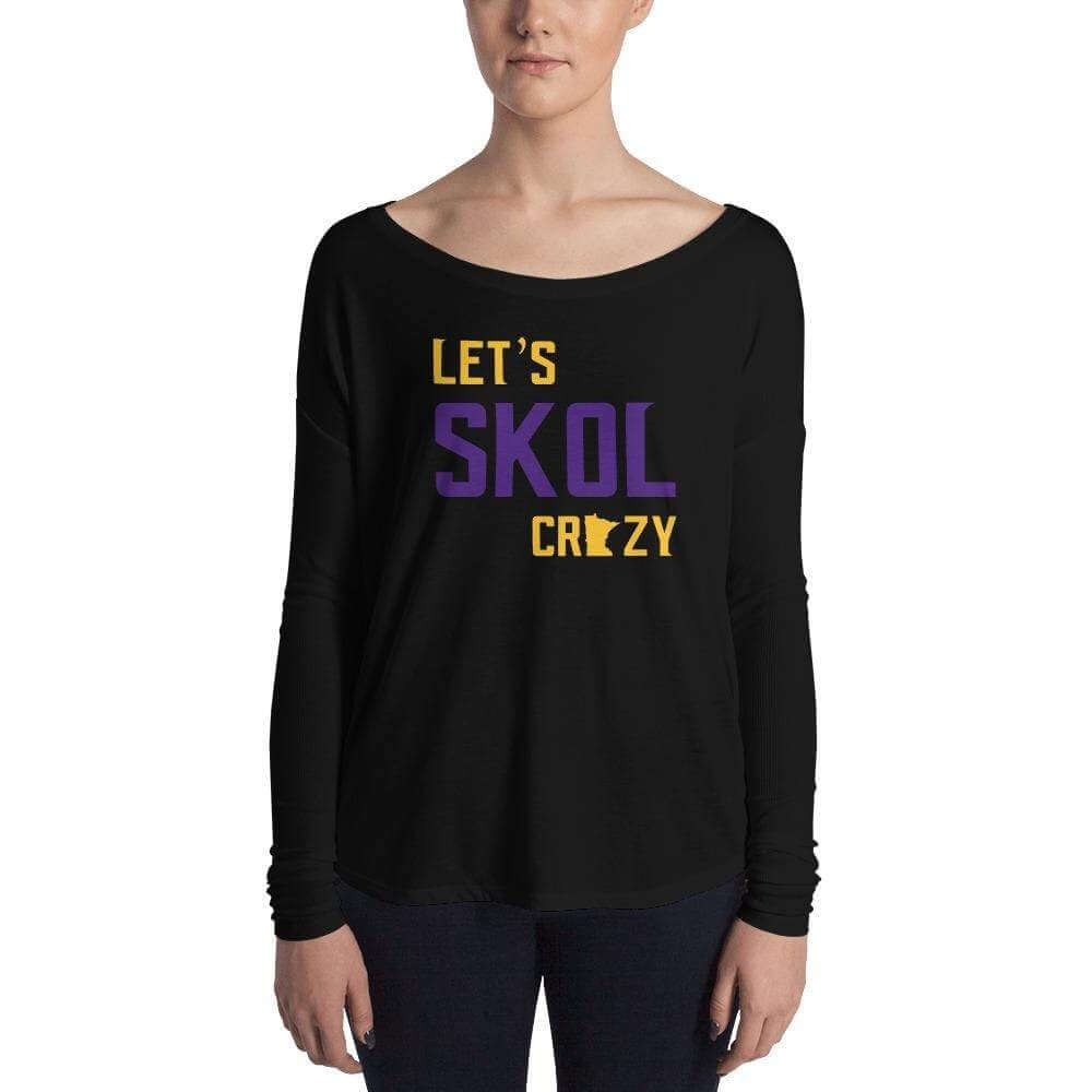 Let's Skol Crazy Women's Long Sleeve T-Shirt ThatMNLife Long Sleeve Black / S Minnesota Custom T-Shirts and Gifts