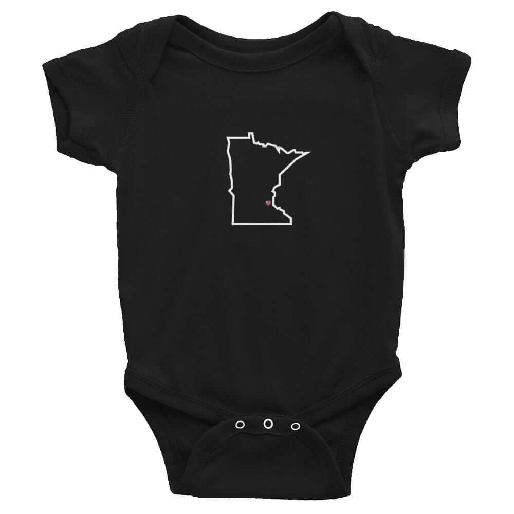 Love Minneapolis/St Paul Baby Onesie ThatMNLife Baby Onesie Black / 6M Minnesota Custom T-Shirts and Gifts