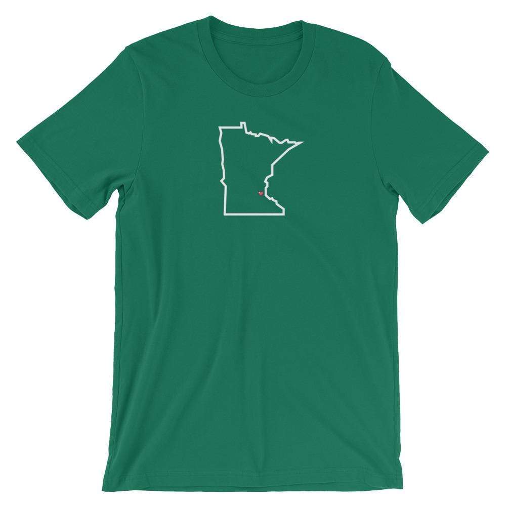 Love Minneapolis/St Paul - MN Heart Men's/Unisex T-Shirt ThatMNLife T-Shirt Kelly / S Minnesota Custom T-Shirts and Gifts