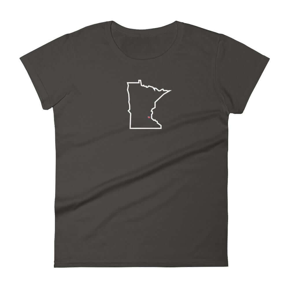 Love Minneapolis/St Paul - MN Heart Women's T-Shirt ThatMNLife T-Shirt Smoke / S Minnesota Custom T-Shirts and Gifts