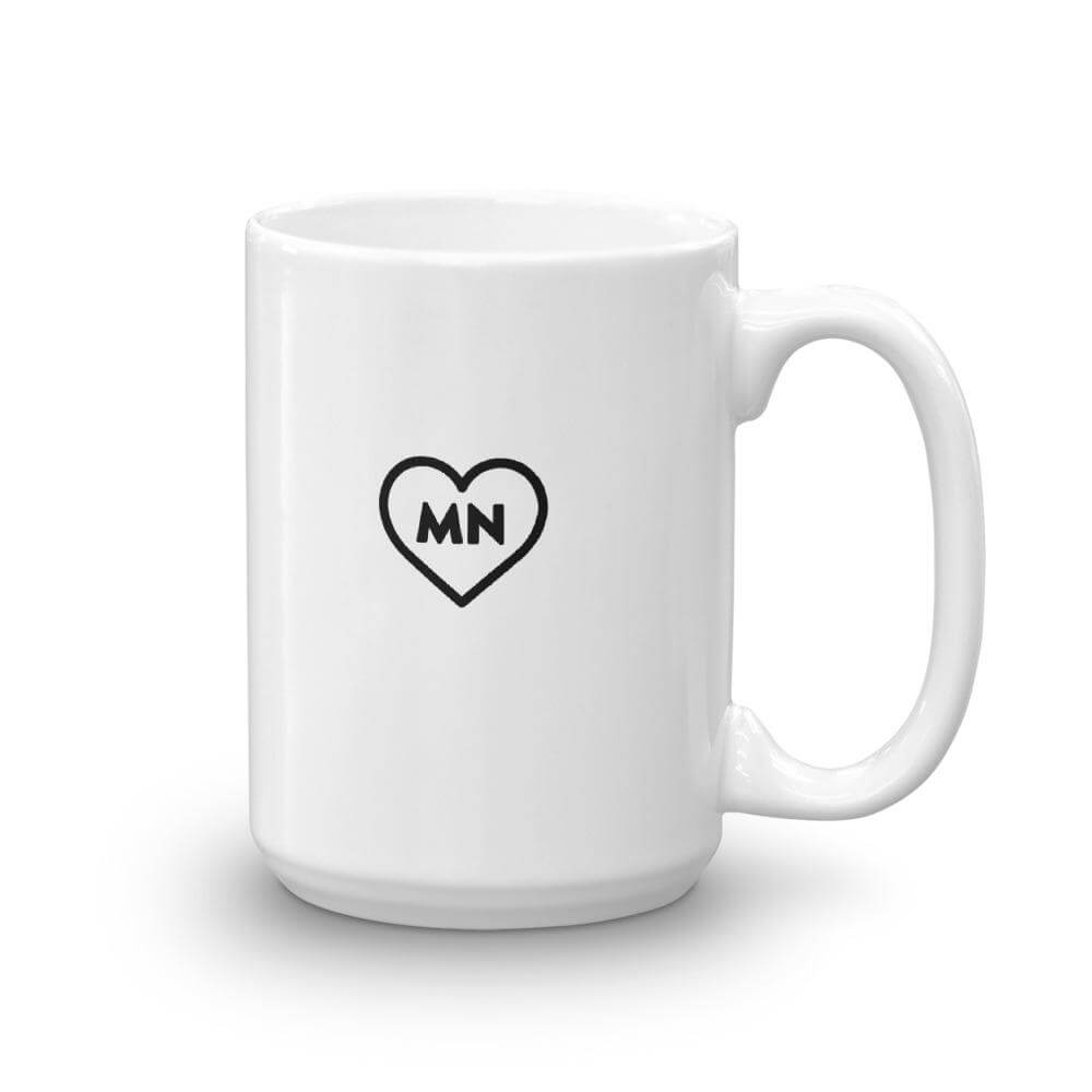 Love Minnesota Black & White Heart Coffee Mug ThatMNLife Coffee Mug 15 Minnesota Custom T-Shirts and Gifts