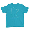 MinneSNOWta - Youth T-Shirt ThatMNLife T-Shirt Caribbean Blue / S Minnesota Custom T-Shirts and Gifts