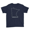 MinneSNOWta - Youth T-Shirt ThatMNLife T-Shirt Navy / S Minnesota Custom T-Shirts and Gifts