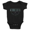 Load image into Gallery viewer, Minnesota Must Be Explored Baby Onesie ThatMNLife Baby Onesie Black / 6M Minnesota Custom T-Shirts and Gifts