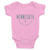 Load image into Gallery viewer, Minnesota Must Be Explored Baby Onesie ThatMNLife Baby Onesie Pink / 6M Minnesota Custom T-Shirts and Gifts