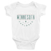 Load image into Gallery viewer, Minnesota Must Be Explored Baby Onesie ThatMNLife Baby Onesie White / 6M Minnesota Custom T-Shirts and Gifts