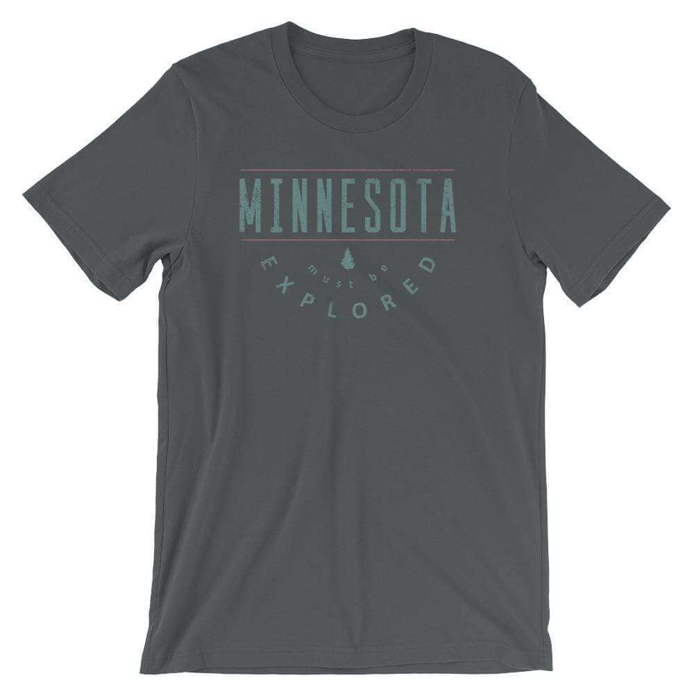 Minnesota Must Be Explored - Outdoors Men's/Unisex T-Shirt ThatMNLife T-Shirt Asphalt / S Minnesota Custom T-Shirts and Gifts
