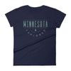 Load image into Gallery viewer, Minnesota Must Be Explored - Outdoors Women&#39;s T-Shirt ThatMNLife T-Shirt Navy / S Minnesota Custom T-Shirts and Gifts