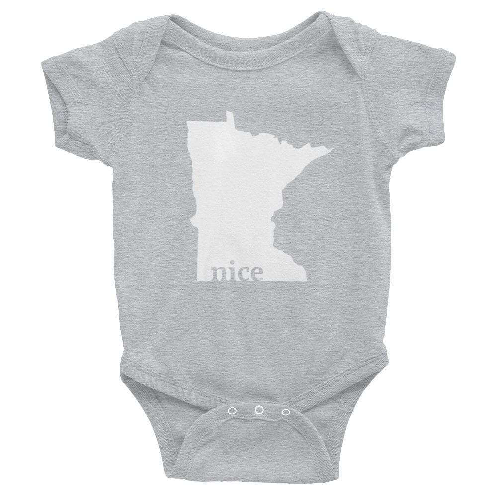 Minnesota Nice Baby Onesie ThatMNLife Baby Onesie Heather / 6M Minnesota Custom T-Shirts and Gifts
