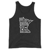 Load image into Gallery viewer, Minnesota Outdoors Hike Canoe Fish Hunt Camp Shoot MN Men&#39;s/Women&#39;s Tank Top ThatMNLife Tank Top Charcoal-black Tribl / XS Minnesota Custom T-Shirts and Gifts