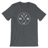 Minnesota Seal - MN, Est 1858, Loon, Oars Men's/Unisex T-Shirt ThatMNLife T-Shirt Asphalt / S Minnesota Custom T-Shirts and Gifts