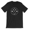 Minnesota Seal - MN, Est 1858, Loon, Oars Men's/Unisex T-Shirt ThatMNLife T-Shirt Black / S Minnesota Custom T-Shirts and Gifts