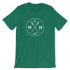 Minnesota Seal - MN, Est 1858, Loon, Oars Men's/Unisex T-Shirt ThatMNLife T-Shirt Kelly / S Minnesota Custom T-Shirts and Gifts