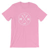 Load image into Gallery viewer, Minnesota Seal - MN, Est 1858, Loon, Oars Men&#39;s/Unisex T-Shirt ThatMNLife T-Shirt Pink / S Minnesota Custom T-Shirts and Gifts