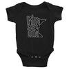 Minnesota State Baby Onesie ThatMNLife Baby Onesie Black / 6M Minnesota Custom T-Shirts and Gifts